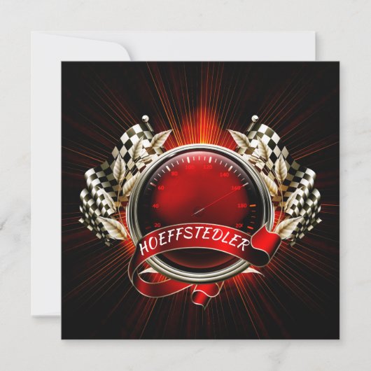 レーシングレースカーイベント招待状 招待状 (正面)