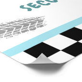 レーシングレースカー2速い好奇心の少年ウェルカム ポスター (角)