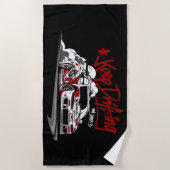 レーシング保カーが漂流して掻き落とす！ ビーチタオル (正面)