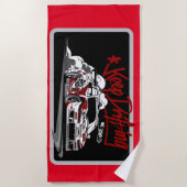 レーシング保カーが漂流して掻き落とす! ビーチタオル (正面)