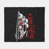 レーシング保カーが漂流して掻き落とす！ フリースブランケット (正面(横))