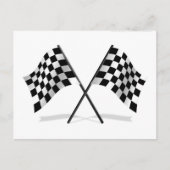 レーシング市松模様にフラグ ポストカード (正面)