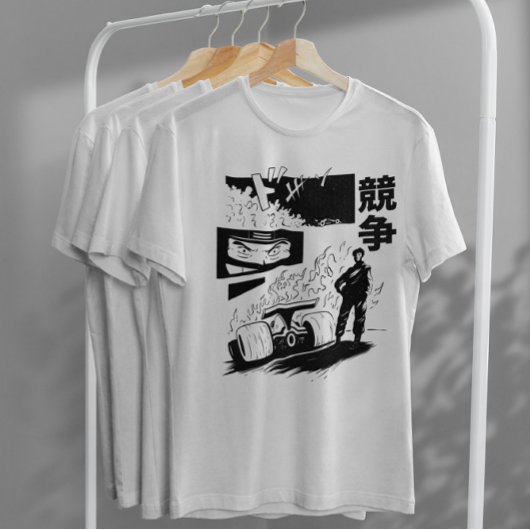 レーシング日本のカー漫画 Tシャツ