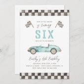 レーシング第6誕生日招待状 |高速招待状 招待状 (正面/裏面)