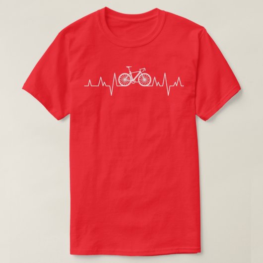 レーシング自転車ハートビートECG心電図Ca Tシャツ (デザイン正面)