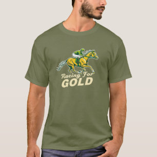 レーシング金ゴールド騎手デザイン Tシャツ