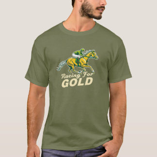 レーシング金ゴールド騎手デザイン Tシャツ