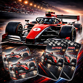レーシング カー チェッカーフラッグ スピード デザイン カーマット