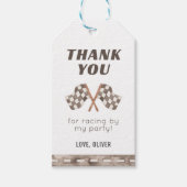 レーシング フラッグ バースデー パーティー タグ, レース カー サンクス ギフトタグ (正面)