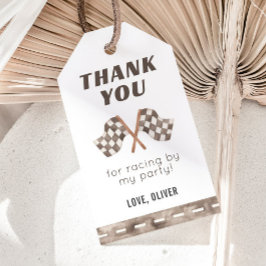 レーシング フラッグ バースデー パーティー タグ, レース カー サンクス ギフトタグ