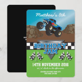 レーシング モンスタージャム トラック バースデーパーティー 招待状 (正面/裏面)