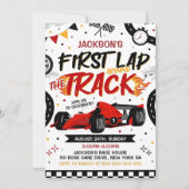 レーシング ワン 誕生日 1歳 おたんじょうび 招待状 (正面)