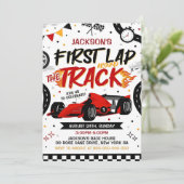 レーシング ワン 誕生日 1歳 おたんじょうび 招待状 (スタンド正面)