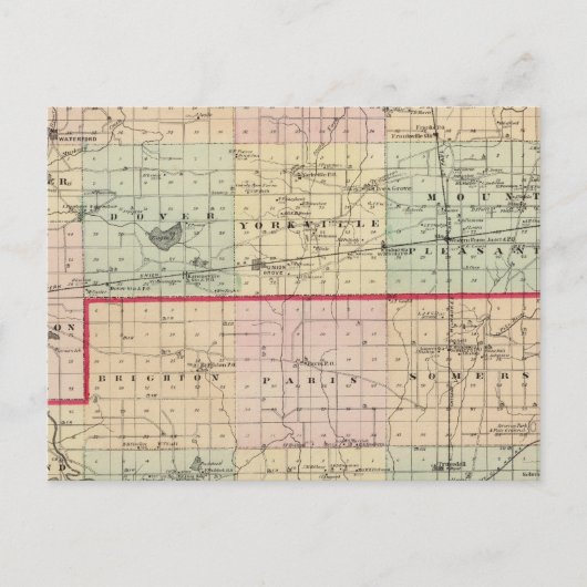 レーシン県と県庁郡地図 ポストカード (正面)