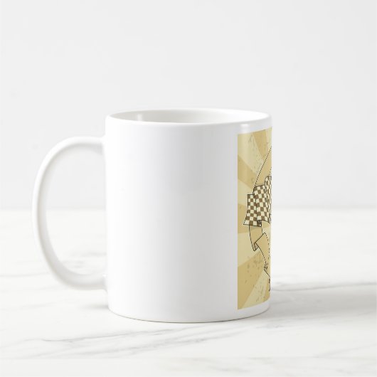 レーシ市松模様にングフラグのマグカップ コーヒーマグカップ (左)