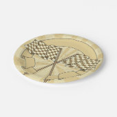 レーシ市松模様にングフラグ紙プレート ペーパープレート (アングル)