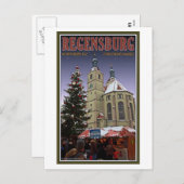 レージェンスブルクNeupfarrplatzクリスマスマーケット シーズンポストカード (正面/裏面)