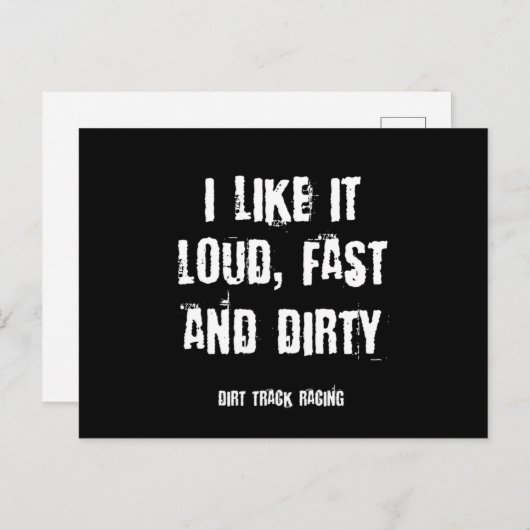 レースおもしろい引用文の速く汚れたダートトラック ポストカード (正面/裏面)