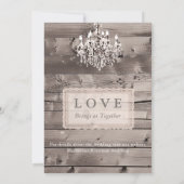 レースおよびシャンデリアとのエレガントな納屋の結婚式 招待状 (裏面)