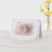 レースおよび真珠の結婚記念日カード カード (黄色い花)