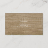 レースおよび花のメーソンジャーが付いている素朴でフェイクな木 名刺 (裏面)