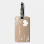 レースおよび花柄の荷物のラベル ラゲッジタグ (裏面縦)