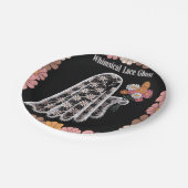 レースお洒落幽霊イラストレーションとフローラ ペーパープレート (アングル)