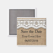 レースかわいらしとバーラップ日付磁石を保存 マグネット (正面/裏面)