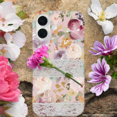 レースかわいらしシックな水エレガント色の花 Case-Mate iPhoneケース