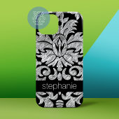 レースかわいらしダマスク模様(白黒) Case-Mate iPhoneケース