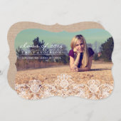 レースかわいらし卒業発表 案内状 (正面/裏面)