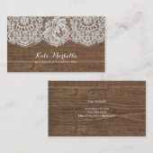 レースが付いている素朴でフェイクな木 名刺 (正面/裏面)