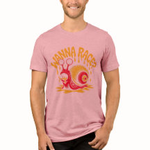 レースする？かわいいイロニカルなカタツムリのグラフィックTシャツ