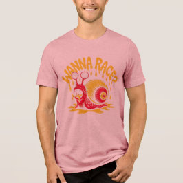 レースする?かわいいイロニカルなカタツムリのグラフィックTシャツ トライブレンドTシャツ