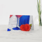 レースで赤いバラ カード (正面)