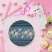 レースとのレトロのデニムの質 ペーパープレート (パーティー)