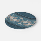 レースとのレトロのデニムの質 ペーパープレート (アングル)