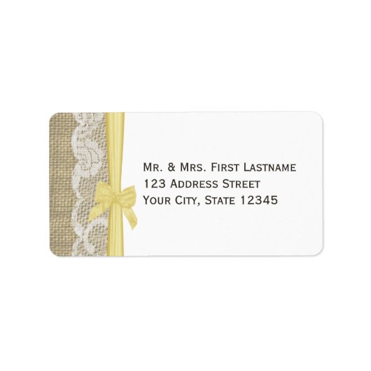 レースとイエローボウ ラベル (正面)