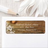 レースとウッド素朴差出人住所ラベル ラベル (インサイチュ)