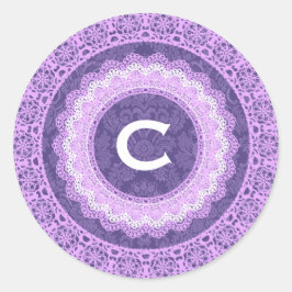 レースとカスタムモノグラムV16 PURPLE 4 ラウンドシール