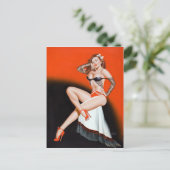 レースとハイヒールのピン留め ポストカード (スタンド正面)