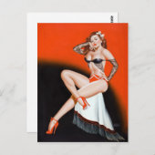 レースとハイヒールのピン留め ポストカード (正面/裏面)