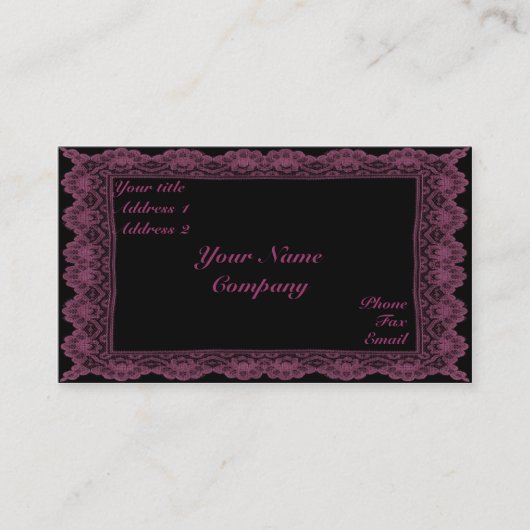 レースとバラ 名刺 (正面)