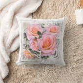 レースとバラ～装飾用クッション クッション (ブランケット)