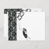 レースとバルーン ポストカード (正面/裏面)