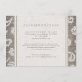 レースとバーラップの国の結婚式施設 エンクロージャーカード (正面)