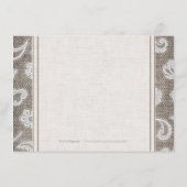 レースとバーラップの国の結婚式施設 エンクロージャーカード (裏面)