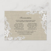 レースとバーラップの方向の挿入 エンクロージャーカード (正面)