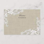 レースとバーラップの方向の挿入 エンクロージャーカード (裏面)