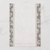レースとバーラップ素朴な田舎の結婚式の詳細カード エンクロージャーカード (裏面)